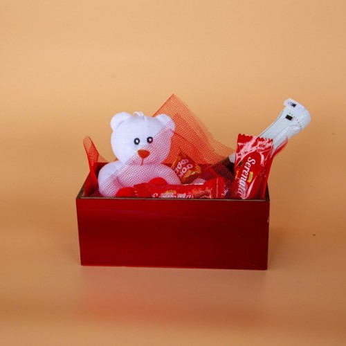 Mini Love Box – Αρκουδάκι, Σοκολατάκια & Σαμπάνια
