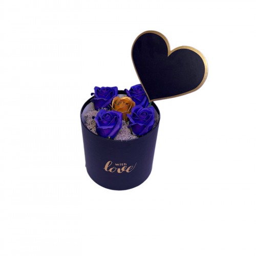 Πολυτελές Flower Box Με Αρωματικά Τριαντάφυλλα Σαπουνιού