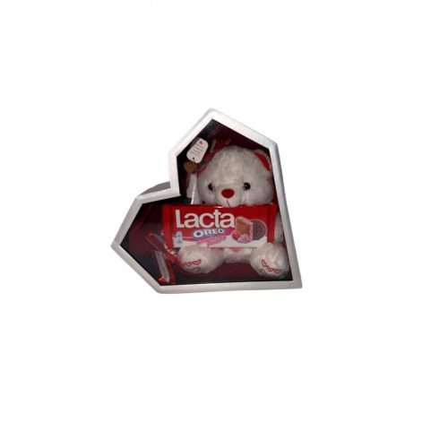 Polygon Diamond Heart box Silver