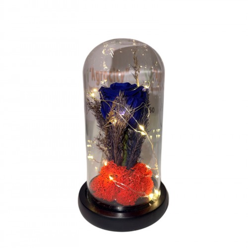 Φωτιζόμενη Καμπάνα Με Μπλε Τριαντάφυλλο Forever