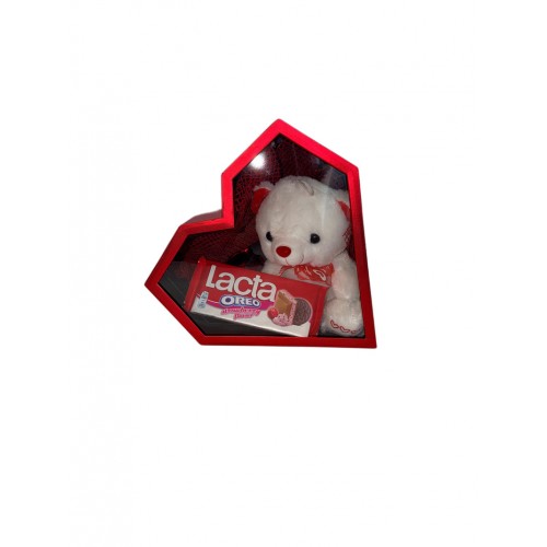 Polygon Diamond Heart box Metallic red