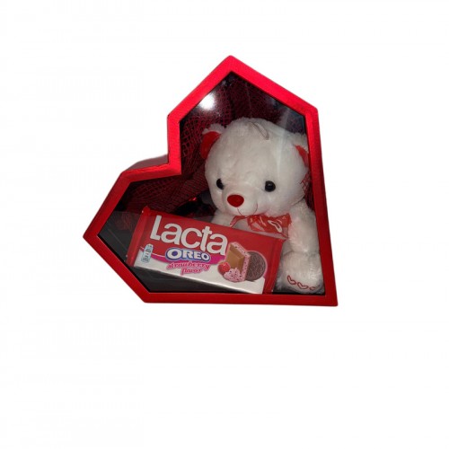 Polygon Diamond Heart box Metallic red