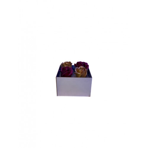 Τετραπλό Κουτί Plexiglass Και Αρωματικά Τριαντάφυλλα Σαπουνιού