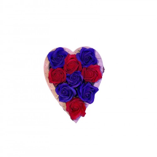  Ξύλινη Καρδιά Με Αρωματικά Τριαντάφυλλα Σαπουνιού