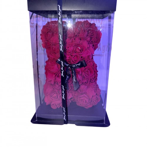 Rose Bear Μπορντό Αρκουδάκι Από Τριαντάφυλλα