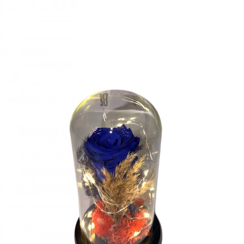 Φωτιζόμενη Καμπάνα Με Μπλε Τριαντάφυλλο Forever