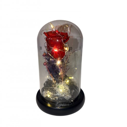 Φωτιζόμενη Καμπάνα Με Κόκκινο Τριαντάφυλλο Forever