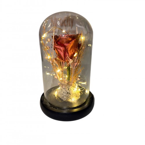 Φωτιζόμενη Καμπάνα Με Forever Τριαντάφυλλο