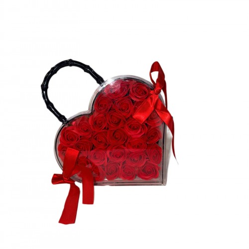 Κουτί Ακρυλικό Με Τριαντάφυλλα
