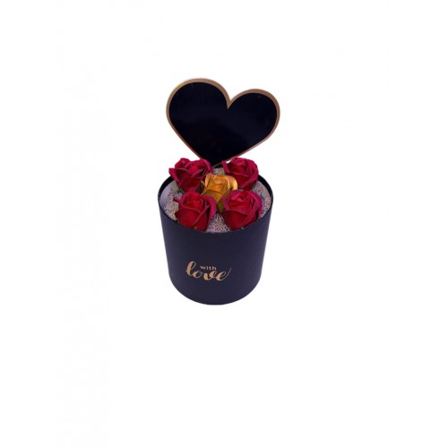 Πολυτελές Flower Box Με Αρωματικά Τριαντάφυλλα Σαπουνιού