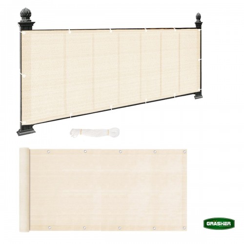 Διαχωριστικό Δίχτυ Μπαλκονιού 160gr/m² Εκρού 1,20x6m Με Κρίκους
