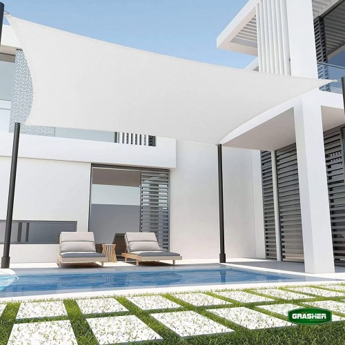 Πανί Σκίασης Τετράγωνο Ε220 180gr/m² Λευκό 3.6x3.6m Με Κρίκους