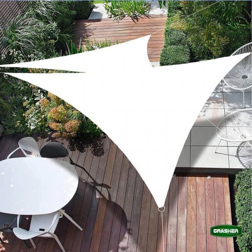 Πανί Σκίασης Τρίγωνο Ε220 180gr/m² Λευκό 3,6x3,6x3,6m Mε Κρίκους